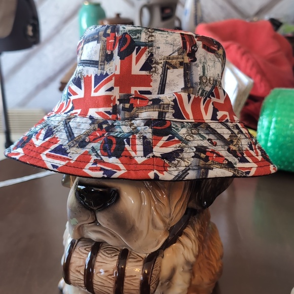 Union Jack Kids Bucket Hat - Red/Blue Print - Picture 2 of 4